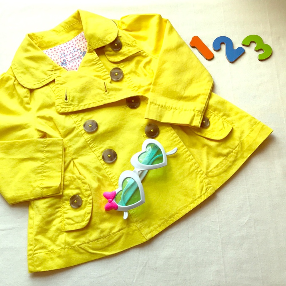 Girls yellow cotton spring jacket